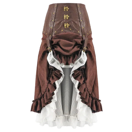 Steampunk Skirt  Faux Leather 