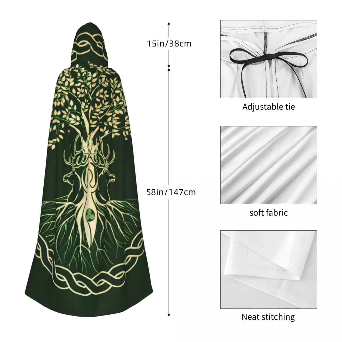 Vivid  Tree Life  Hooded Cloak