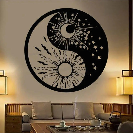Yin Yang  Sun Moon Wall Sticker